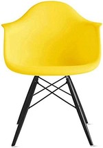Mid-Century Eiffel Arm Chair, 1 Pc., 2Xhome, Black Wood Legs, Yellow. - £103.53 GBP