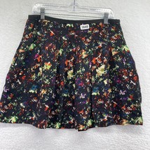 GAP Womens Pleated Mini Skirt Size 12 Black Splatter Multi Color Paint P... - £11.67 GBP