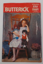 BUTTERICK CRAFT PATTERN #5751 22&quot; COUNTRY DOLLS DRESS APRON TOP VEST UNC... - $9.99