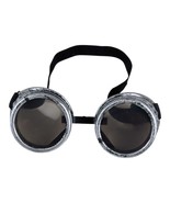 Retro Steam Punk Goggles Silver Halloween Costume Trippy Cosplay Glasses - $23.76