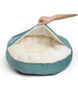 Dog Cat Bed with Attached Blanket Soft Plush Cozy Donut Cuddler Hooded P... - £81.34 GBP+