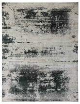 Multi Grey Erase Abstract Modern 100% Afghan Wool Hand Knotted Area Rugs  - £621.25 GBP