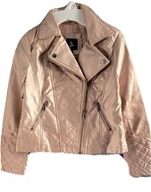 Target Art Class Girls Faux Leather Full Zip Moto Jacket Size M 7/8 Pink New - £11.36 GBP