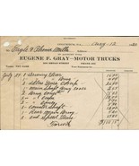 Eugene F. Gray Motor Trucks Columbus GA Eagle Mills 1920 Vintage Billhead - $13.66 CAD