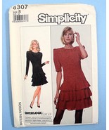 Simplicity 8307 Semi-Fitted Dress Princess Seams Flounces Drop Waist Ruf... - $3.91