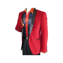 Mens Adolfo Velvet Dinner Jacket Shawl Satin Stage singer 3016J Christmas Red image 6