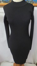 Central Park West Black Knit Body Con Dress Cold Shoulder Size S- L - £39.23 GBP