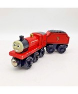 THOMAS &amp; FRIENDS Wooden Railway JAMES The Red Engine Train Car Set Tende... - £15.53 GBP