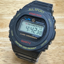 VTG Armitron Digital Quartz Watch 40/6483 Men 30m Black Alarm Chrono New Battery - £22.32 GBP