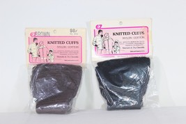 NIP Vintage Lot of 2 EZ Knitted Cuffs Nylon/Cotton Washable Black Brown - £11.13 GBP