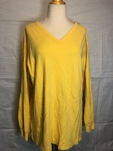 Vintage Yellow Long Sleeve, V-Neck Sweater by indeed! - £23.72 GBP