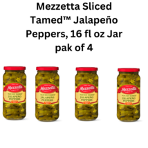 Mezzetta Sliced Tamed™ Jalapeño Peppers, 16 fl oz Jar pak of 4  - £10.27 GBP