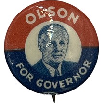 Olson For Governor Vintage Campaign Pinback Button 1939 California Elect... - $9.46