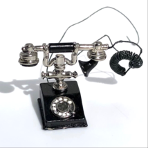 dollhouse miniature rotary telephone vintage 1930s Concord Miniatures M750 black - £7.83 GBP