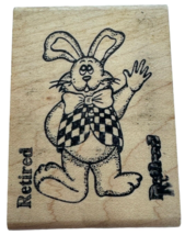 Touche Rubber Stamp Easter Rabbit Waving Bow Tie Spring Card Making Smile - £6.37 GBP