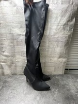 Aldo Women Shoes Black 7.5 M Velvet Over the Knee High Tall Zipper Heeled Boot - $34.47