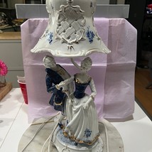 George and Martha Washington Porcelain Lamp and Shade Works Perfect - $99.00