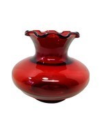 Vintage 1950’s Anchor Hocking Royal Ruby Crimped Bud Vase Depression Glass - £9.54 GBP