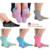 DH 5-Toe Rainbow Grip Socks for Yoga Pilates Barre Dance Non Slip Non Sk... - $7.98