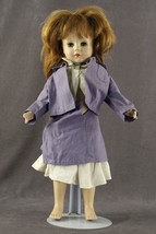 Vintage Toy Hard Plastic Doll 17&quot; Jointed Red Hair Sleep Eye 1950-60&#39;s Era - £19.40 GBP