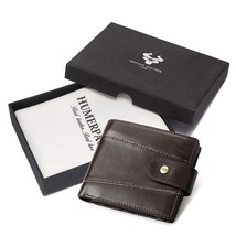 HUMERPAUL Genuine Leather RFID Vintage Wallet Men with Coin Pocket First Layer L - £86.66 GBP