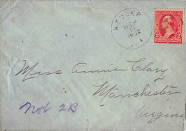 KRUGER ( PRINCE GEORGE COUNTY) TO MANCHESTER VIRGINIA-DPO COVER 1902 PSTMK - £7.26 GBP