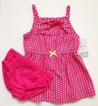 NWT Carters BABY GIRL Pink Playwear Dress Size 6 Months + Diaper Cover - $19.39