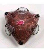 Murano Art Glass MCM Cranberry Pink / Clear Bullicante Controlled Bubble... - $59.35