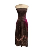 YFB Dress XS Brown Strapless Ombre Tie Dye Smocked Midi Boho Festival Hi... - $55.00 CAD