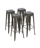 30Inch Metal Stool, Set of 4, Gunmetal Color, Backless Style for Kitchen... - £92.18 GBP