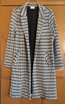 Melloday Open Front Soft Knit Jacket White / Black Houndstooth Coat Wome... - £20.53 GBP