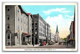 Main Street View From Depot Square Laconia New Hampshire NH WB Postcard H20 - £3.07 GBP