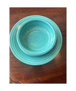 Fiestaware HLC USA dinner set bowl saucer plate Turquoise No chips or flaws - $23.24