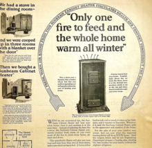 Antique 1924 Sunbeam Heaters XL Advertisement Industrial Ephemera 14 x 1... - $24.00