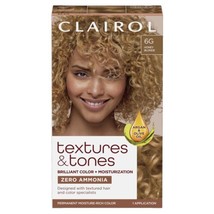 Clairol Textures &amp; Tones Permanent Hair Dye, 6G Honey Blonde Hair Color, Pack of - $10.99