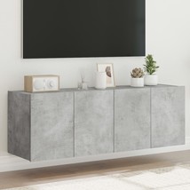 TV Wall Cabinets with LED Lights 2 pcs Concrete Grey 60x35x41 cm - £64.08 GBP