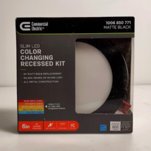 Commercial Electric 6&quot; Slim LED Selectable Color Recessed Light Kit Matte Black - £17.01 GBP