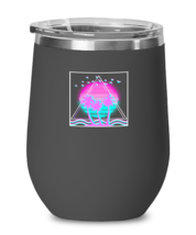 Wine Glass Tumbler Stainless Steel Funny Palm Tree Sunset Vaporwave  - £26.50 GBP