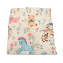 VINTAGE BABY INFANT SECURITY BLANKET TEDDY BEAR ROCKING HORSE CAT DUCK Q... - $19.00