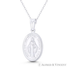 Holy Mother Mary Miraculous Medal Marian Cross Italy 925 Sterling Silver Pendant - £14.66 GBP+