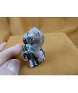 (Y-HOR-RE-567) Rearing Pink Black Rhodonite HORSE figurine GEMSTONE hors... - $25.64 CAD