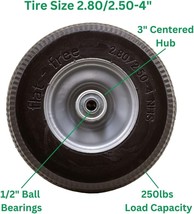 Marathon 00026P Flat Free Sawtooth All Purpose Utility Tire on Rim 2.80/2.50-4 - £23.33 GBP