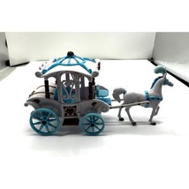 Disney&#39;s Polly Pocket Cinderella&#39;s Horse &amp; Wedding Carriage Stagecoach Blue Whit - $17.75