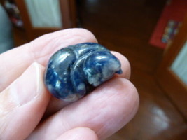 (y-cat-sl-503) Sleeping KITTY CAT BLUE sodalite gemstone carving little ... - £6.86 GBP