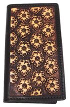 Men's Western Antique Finish Floral Hand-Tooled Rodeo Wallet 18RTW23R - $44.54