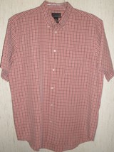 NEW MENS CEZANI S/S PINK &amp; BURGUNDY PLAID SHIRT SIZE L - £19.81 GBP