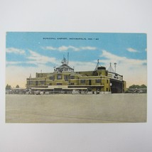 Linen Postcard Municipal Airport Indianapolis Indiana Vintage UNPOSTED RARE - £6.26 GBP