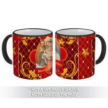 Holy Family Christmas : Gift Mug Advent Baby Jesus Mistletoe Pattern Abstract De - £12.60 GBP
