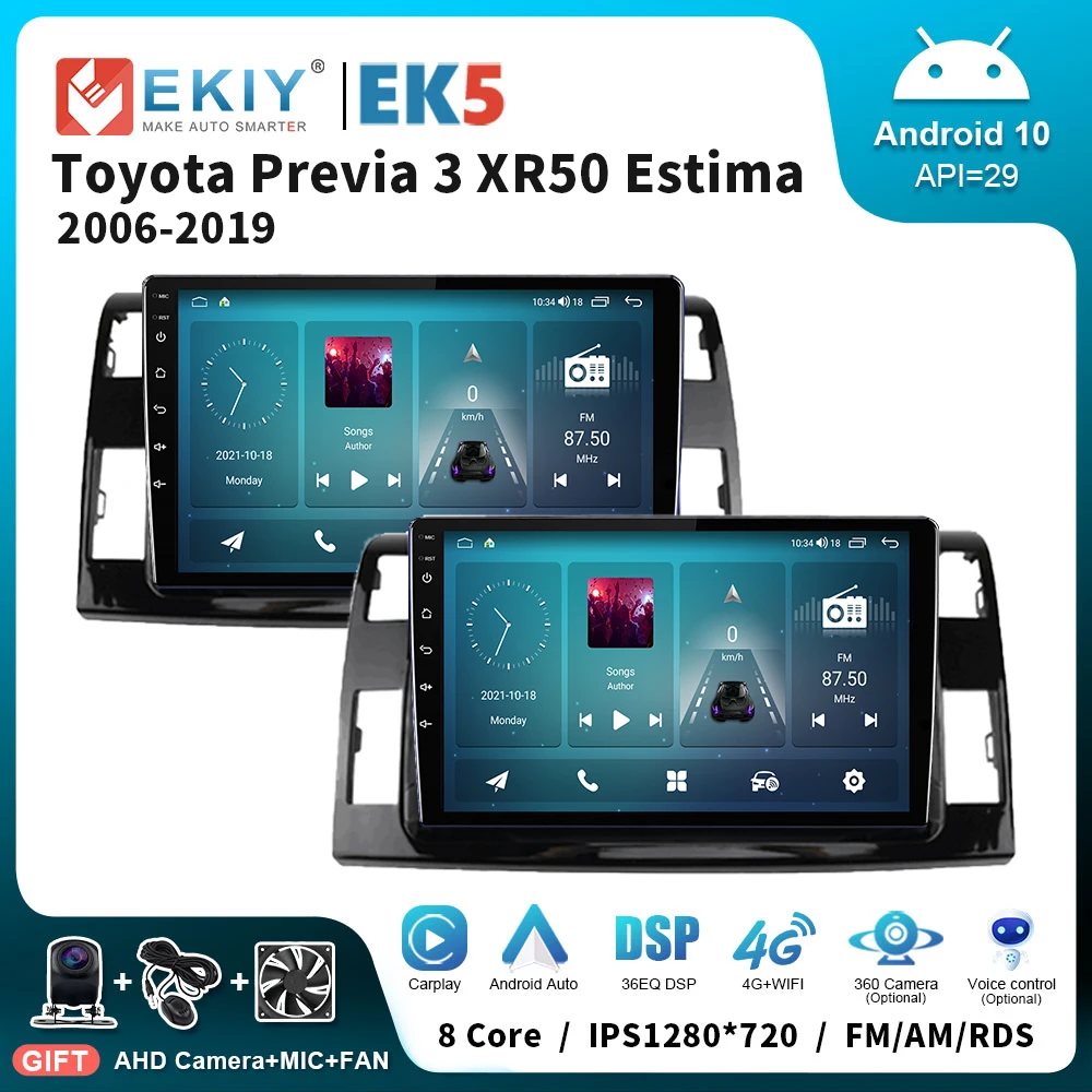 EKIY EK5 Android Auto Car Stereo For Toyota Previa XR50 3 III Estima 2006-2019 - £133.43 GBP+