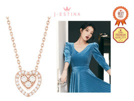 [J.Estina] [Iu Pick] Lala J Heart Necklace (JJLJNQ2BF364SR420) Korean Jewelry - £87.12 GBP